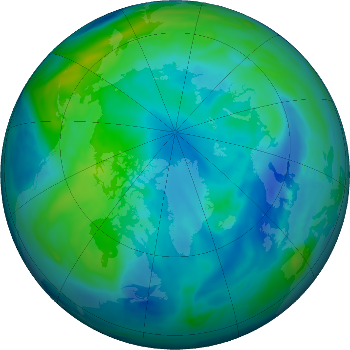 Arctic ozone map for 23 October 2019